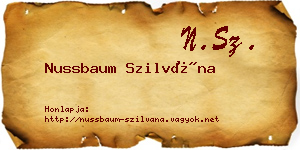 Nussbaum Szilvána névjegykártya